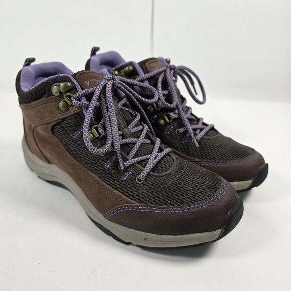 Vionic Cypress Women's Size 7 hiking Trail Outdoors boots Purple & brown Lace Up - Picture 1 of 10